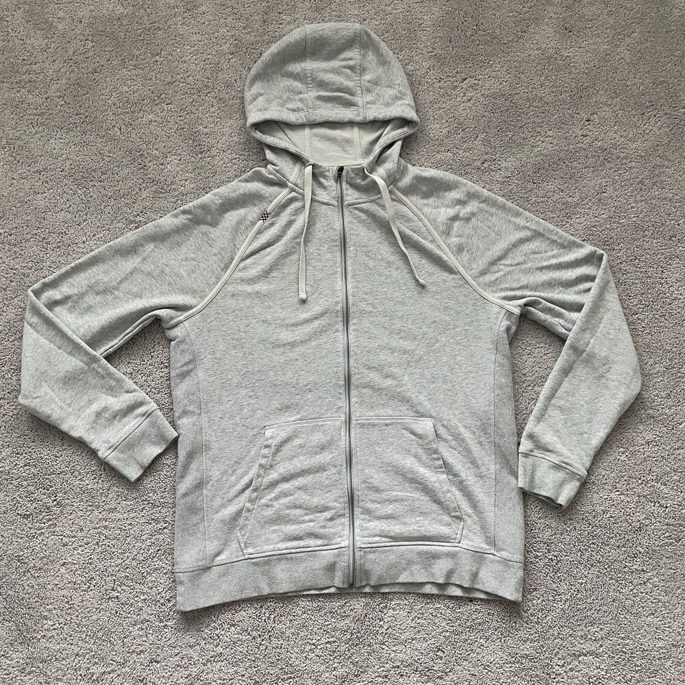 Rhone Men's Large Heritage French Terry Hoodie In Light Grey Heather 100236